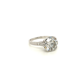 Bague en diamant de laboratoire de 3,72 carats, sertissage demi-clos en platine – Assay Jewelers