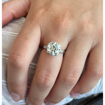 Bague en diamant de laboratoire de 3,72 carats, sertie demi-clos en platine – Assay Jewelers