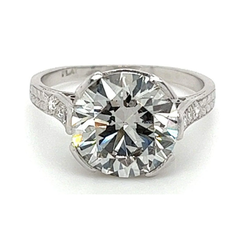 3.72 Carat Lab Grown Diamond Ring in Half Bezel Platinum Setting – Assay Jewelers