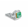 3.75 carat mens Colombian Emerald in Platinum ring setting