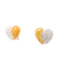3.85 Carat Yellow & White Diamond 18K White Gold Pave Stud Heart Earring