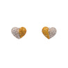 3.85 Carat Yellow & White Diamond 18K White Gold Pave Stud Heart Earring