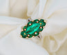 3.89 Carat Marquise Cut Colombian Emerald And Diamond V Shape 18K Ring-Rings-ASSAY