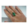 3.89 Carat Marquise Cut Colombian Emerald &amp; Diamond 18K Ring