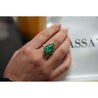 3.89 Carat Marquise Cut Colombian Emerald &amp; Diamond 18K Ring