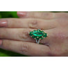 3.89 Carat Marquise Cut Colombian Emerald &amp; Diamond 18K Ring