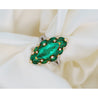 3.89 Carat Marquise Cut Colombian Emerald &amp; Diamond 18K Ring