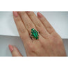 3.89 Carat Marquise Cut Colombian Emerald &amp; Diamond 18K Ring