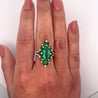 3.89 Carat Marquise Cut Colombian Emerald &amp; Diamond 18K Ring