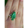 3.89 Carat Marquise Cut Colombian Emerald &amp; Diamond 18K Ring