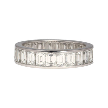 3.95 Carat Emerald Diamond Channel Set Platinum 950 Full Eternity Wedding Band – Assay Jewelers