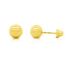 3mm Classic 14K Gold Ball Stud Earrings with Screw Backs