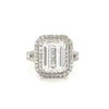 4 CARAT, F color, VS1 clarity. Emerald Cut Lab Diamond Engagement White Gold Ring