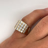 4 Carat Channel Set Round Cut Diamond Cluster Ring in 14K Yellow Gold