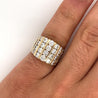 4 Carat Channel Set Round Cut Diamond Cluster Ring in 14K Yellow Gold