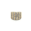 4 Carat Channel Set Round Cut Diamond Cluster Ring in 14K Yellow Gold