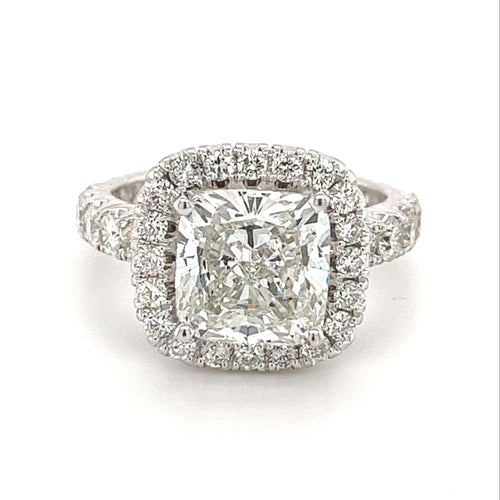 4 Carat Cushion-Cut, H color, VS1 Clarity, Lab Grown Diamond Engagement Ring