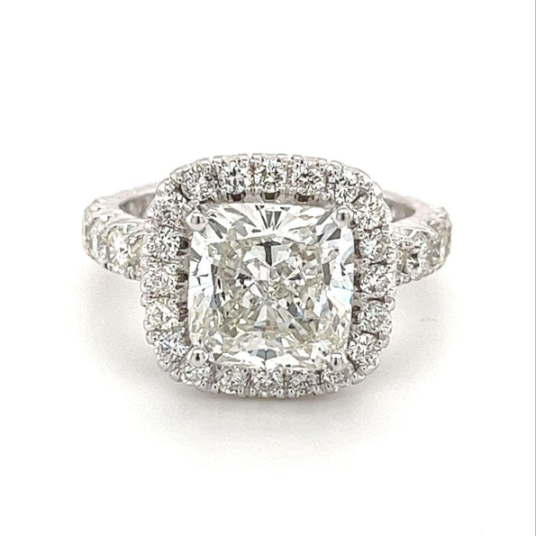 4 carats, taille Coussin, couleur H, pureté VS1, bague de fiançailles en diamant de laboratoire