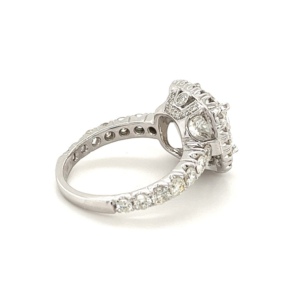 4 carats, taille Coussin, couleur H, pureté VS1, bague de fiançailles en diamant de laboratoire