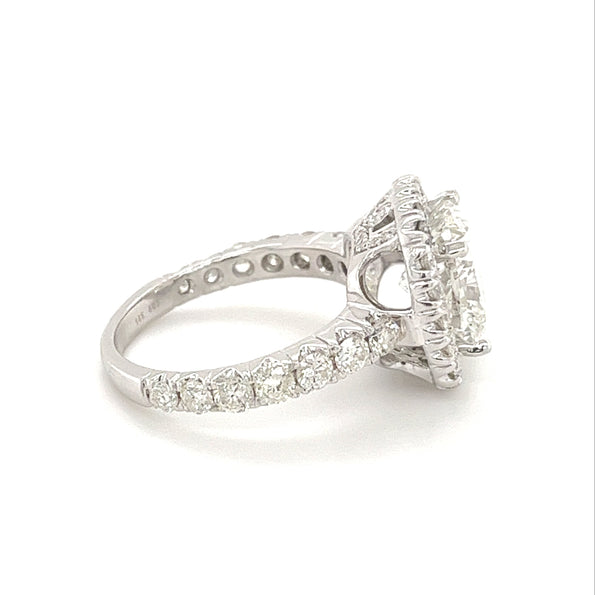 Bague de fiançailles en diamant de laboratoire de 4 carats, taille Coussin, couleur H, pureté VS1