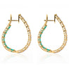 4 Carat Lab Diamond & Emerald 14K Gold Inside-Out Hoop Earrings