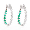 4 Carat Lab Diamond & Emerald 14K Gold Inside-Out Hoop Earrings