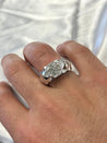 4 Carat Octagon Cut Lab Grown Diamond Bezel Set Mens Ring In Platinum-Rings-ASSAY