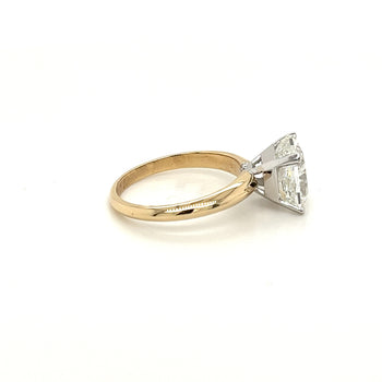 Diamant de laboratoire taille radiant de 4 carats dans une Bague bicolore – Assay Jewelers