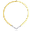 4 Karat Gesamt Marquise Diamant Herringbone Choker Halskette aus 14K Gold