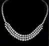 40ctRound Brilliant Diamond Platinum 3Rw Chandelier Necklace