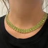 45 Carat Green Peridot Cluster Choker Necklace in 14K Yellow Gold-Choker-ASSAY