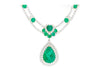 45.58 Carat TW Colombian Emerald & Diamond Chandelier Drop Necklace