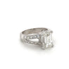 4.01 Carat G/VS1 Emerald Cut Lab Diamond In Split Shank Diamond Side Stone 14K White Gold Ring-Rings-ASSAY