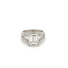 4.01 Carat G/VS1 Emerald Cut Lab Diamond In Split Shank Diamond Side Stone 14K White Gold Ring-Rings-ASSAY