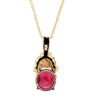 4.02 Carat Cushion Rhodolite Garnet 14K Gold Solitaire Pendant – Assay Jewelers