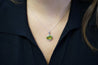 4.09 Carat Peridot Pendant Necklace in 18K White Gold Cable Chain