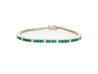 4.26 Carat Emerald and Diamond Tennis 4 Prong Bracelet In 14K Gold