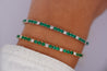 4.26 Carat Emerald and Diamond Tennis 4 Prong Bracelet In 14K Gold