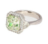 4.26 Carat Radiant Cut Fancy Yellowish Green SI1 Clarity 18K GIA Diamond Ring