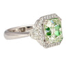 4.26 Carat Radiant Cut Fancy Yellowish Green SI1 Clarity Diamond Ring