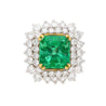 4.30 carat natural Colombian Emerald in Diamond cluster ring - ASSAY