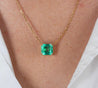 4.38 Carat Colombian Emerald in 18K Gold Floating Connecting Necklace