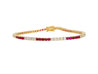 4.4 Carat Ruby and Diamond Box Tennis Bracelet in 14K Gold