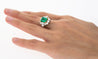 4.42 Carat TW Colombian Emerald with Round & Emerald Cut Diamonds Sides in 18K White Gold-Rings-ASSAY