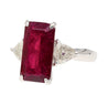 4.67 Carat Red Tourmaline and Diamond Ring