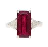 4.67 Carat Red Tourmaline and Diamond Ring