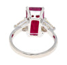 4.67 Carat Red Tourmaline and Diamond Ring