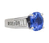 4.71 Carat Oval Cut Sri Lanka Sapphire and Diamond 18K White Gold Ring