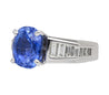 4.71 Carat Oval Cut Sri Lanka Sapphire and Diamond 18K White Gold Ring