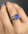 4.71 Carat Oval Cut Sri Lanka Sapphire and Diamond 18K White Gold Ring